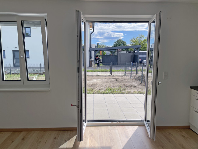 Grünspecht Blick auf die Terrasse